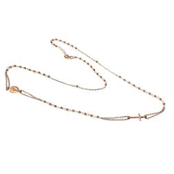 Rose Gold Rosary Necklace spheres 2.50 mm