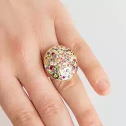 Photo of worn Rose Gold Confetti Ring