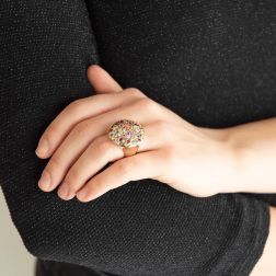 Anello Coriandoli Oro Rosa foto indossata