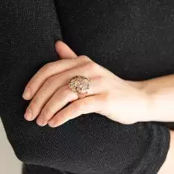 Photo of worn Rose Gold Confetti Ring