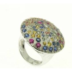 White Gold Fireworks Ring