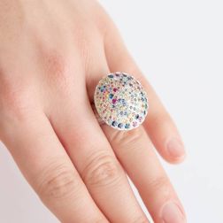 photo of worn White Gold Fireworks Ring
