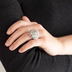 photo of worn White Gold Fireworks Ring