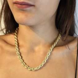 Photo of worn Rope Necklace x 7.70 mm Yellow gold