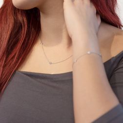 Collana Girocollo Gocce di Luce Sfaccettato 4,50mm foto indossata