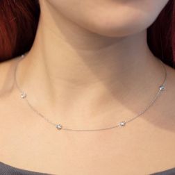 Collana Girocollo Gocce di Luce Sfaccettato 4,50mm  foto indossata
