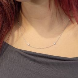 Necklace "Gocce di Luce" Faceted 3,60mm worn picture