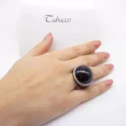 Anello Cupola nera e Diamanti foto indossata