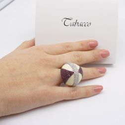 Phoot of worn Ring Dome Rubies and Diamonds