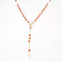 Collana Rosario Oro Giallo e Coralli