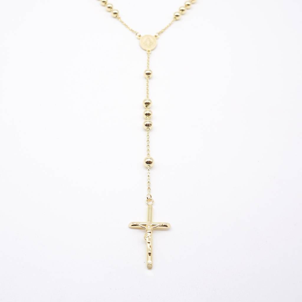 Collana Rosario Oro Giallo sfere 6 mm