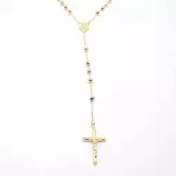Collana Rosario Oro Giallo Bianco e Rosa sfere 4.80 mm