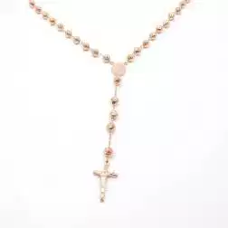 Collana Rosario Oro Rosa sfere 5.00 mm