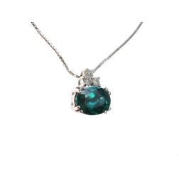 Collana Ciondolo Tormalina Verde Ovale