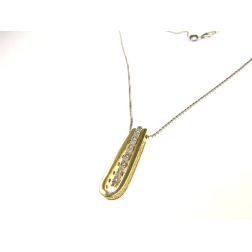 Necklace with Pendant in Yellow Gold and 23 Diamonds