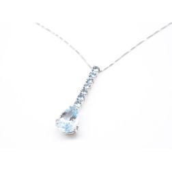 Blue Drop Aquamarine Necklace