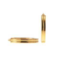 Boccole Ovali Rigate 2.60cm x 2.20cm incavate al centro Oro Giallo 18kt