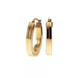 Boccole Ovali Rigate 2.60cm x 2.18cm canna quadra Oro Giallo 18kt