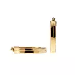 Boccole Ovali Rigate 2.60cm x 2.18cm canna quadra Oro Giallo 18kt