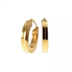 Boccole Ovali Rigate 2.30cm x 1.95cm canna quadra Oro Giallo 18kt