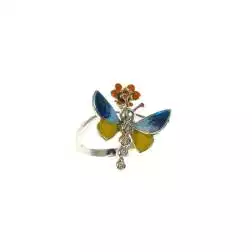 Anello Farfalla Blu e Gialla