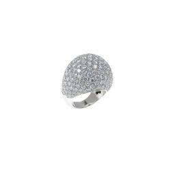 Dome ring in white gold with diamonds