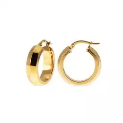 Boccole Punta lato rigato 2.20cm x 6mm Classica Oro giallo