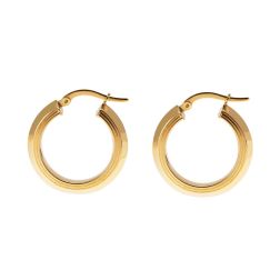 Boccole Punta lato rigato 2.20cm x 6mm Classica Oro giallo