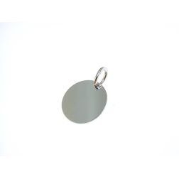 White Gold 1,90cm diameter Round Medal Pendant