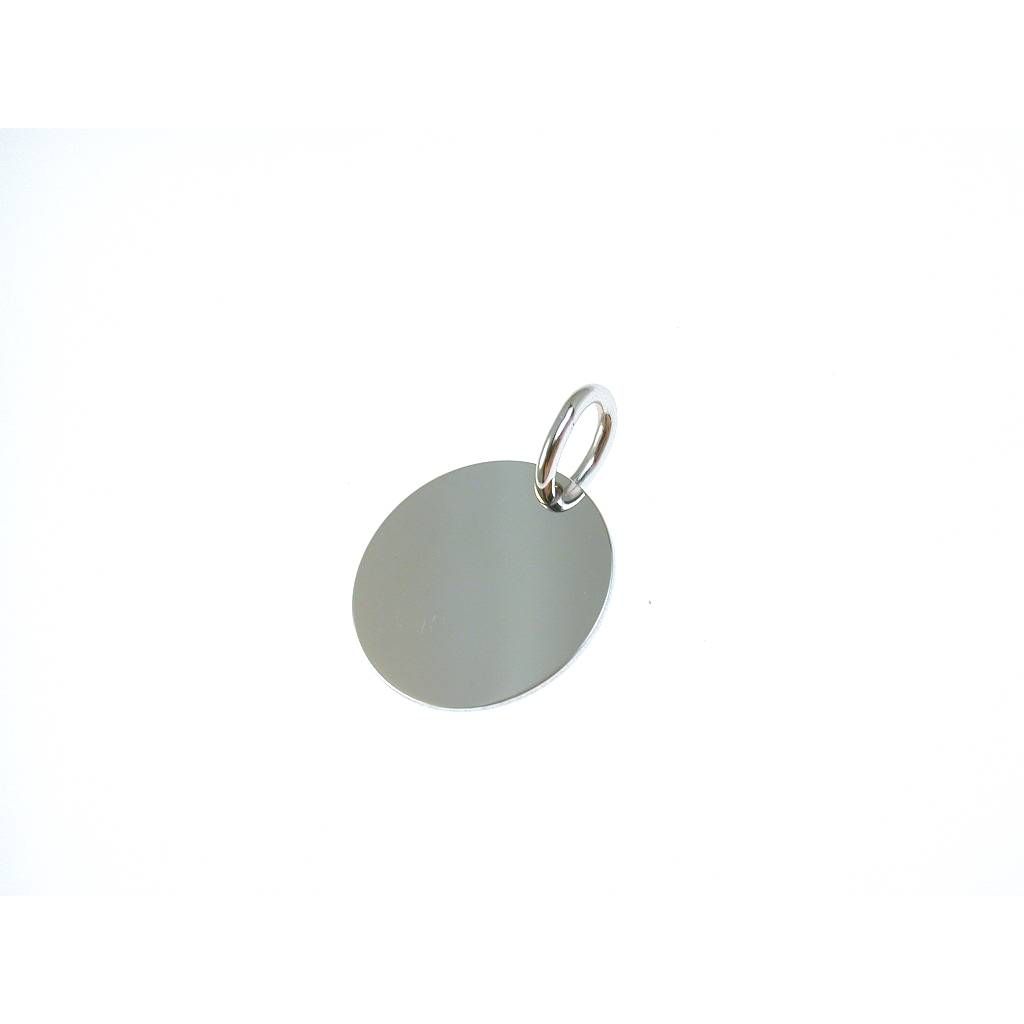 Ciondolo Medaglia Tonda diametro 1,90cm Oro Bianco