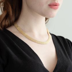 photo of worn Multi-strand Lightweight Rope Necklace
