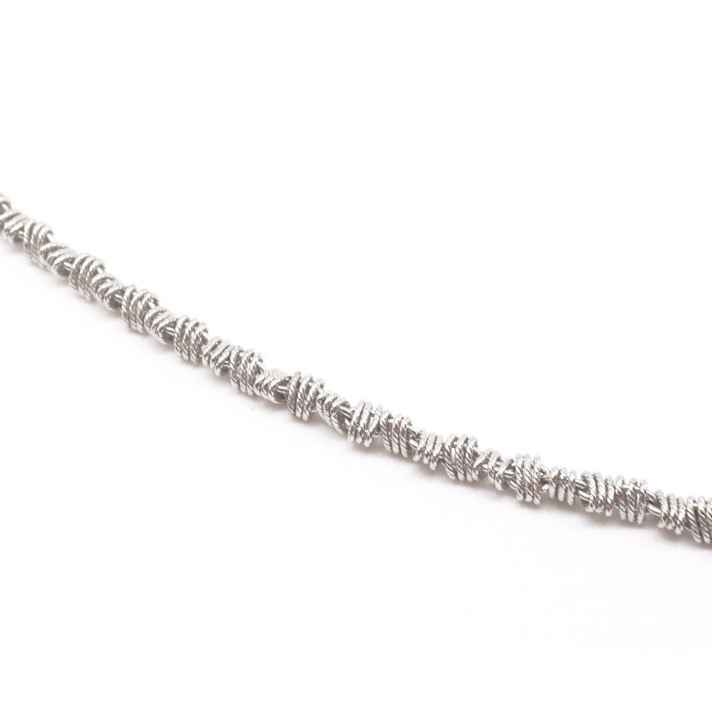 Collana a catena godronata in oro bianco