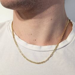 Photo of worn "Traversino" classic chain Necklace 50cm x 3.40mm