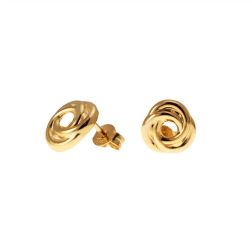 Yellow gold weaving earrings