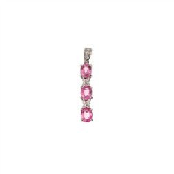 Trilogy Pink Sapphires and Diamonds Pendant
