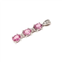 Trilogy Pink Sapphires and Diamonds Pendant