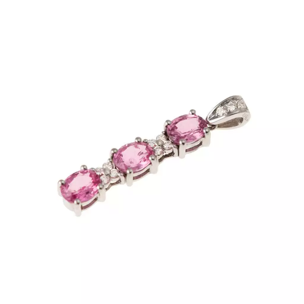 Ciondolo Trilogy Zaffiri Rosa e Diamanti