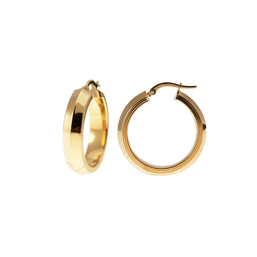 Arrow Shape side with stripes hoop earring 2.70cm x 6mm