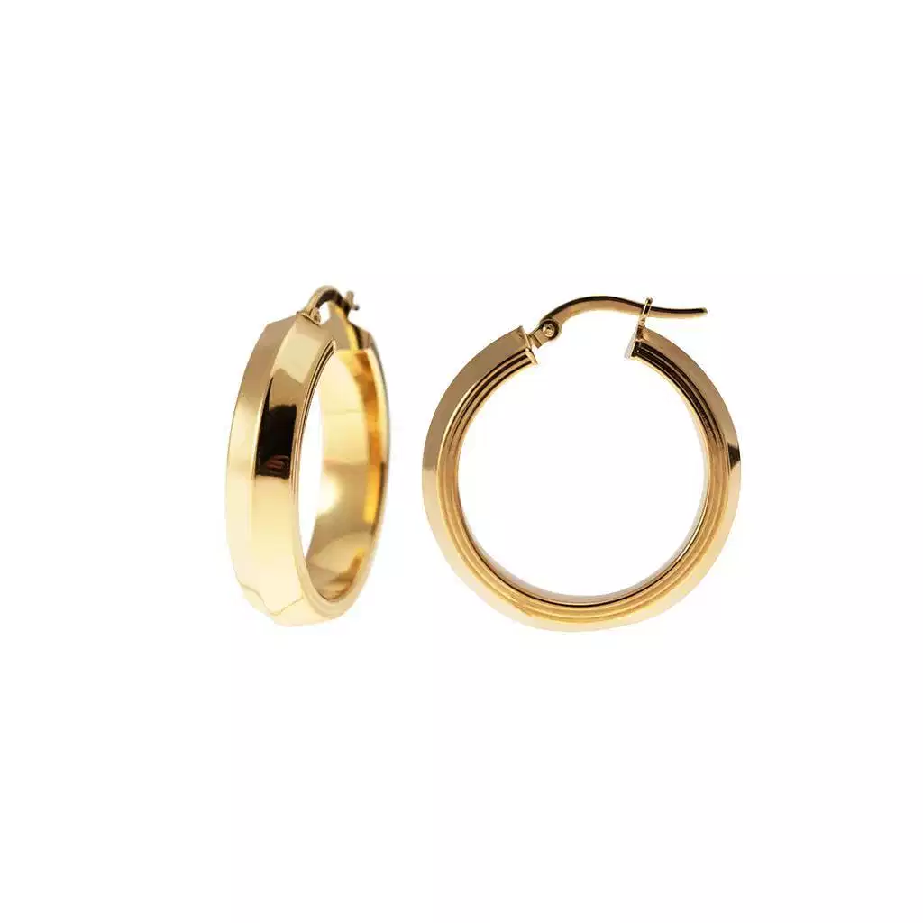 Boccole Punta lato rigato 2.70cm x 6mm Classica Oro Giallo