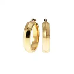 Boccole Punta lato rigato 2.70cm x 6mm Classica Oro Giallo