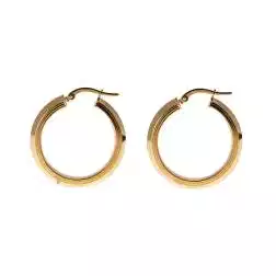 Boccole Punta lato rigato 2.70cm x 6mm Classica Oro Giallo