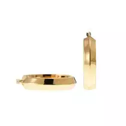 Boccole Punta lato rigato 2.70cm x 6mm Classica Oro Giallo