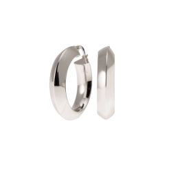 White gold 3.00cm x 7mm Arrow Hoops