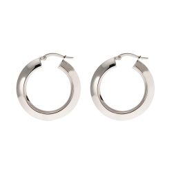 White gold 3.00cm x 7mm Arrow Hoops