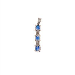 Trilogy Blue Sapphires and Diamonds Pendant