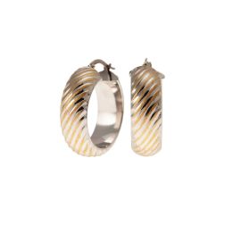 Bicolor slanted grooved Hoops