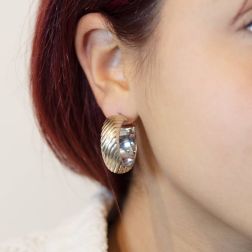 photo of worn Bicolor slanted grooved Hoops