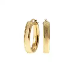 18kt Yellow Gold Satin Hollowed Oval Hoops