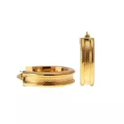 Boccole Tonde incavo godronato 2.10cm x 5.95mm Oro Giallo
