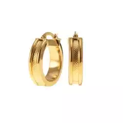 Boccole Tonde incavo godronato 2.10cm x 5.95mm Oro Giallo